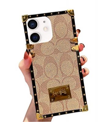iPhone 12/12pro Case for Women & Men, Designer Luxury Cute Aesthetic  Classic Pattern Retro Leather Cover Soft Slim Phone Cover Protective for  iPhone 12/12pro 6.1 inch (Deige) Khaki 