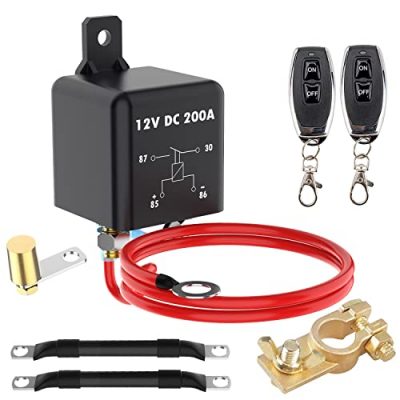 Car Battery Disconnect Switch Power Cut Off Kill Switch With Remote Control  Copper Terminal Compatible Automotive 12v-c