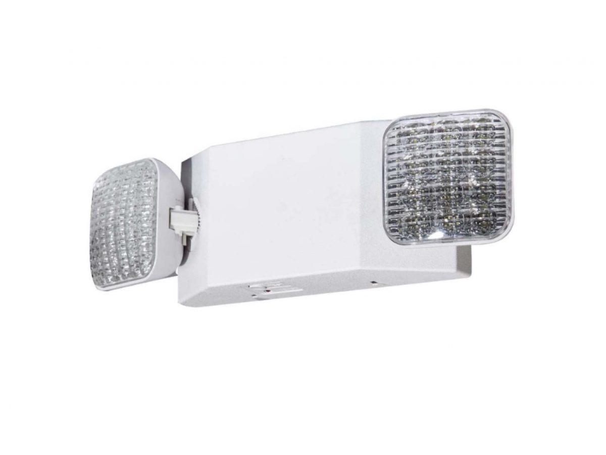 Commercial LED Emergency Light, UL Certified, 2-Pack, Adjustable Two LED Bug Eye Head, Battery Backup