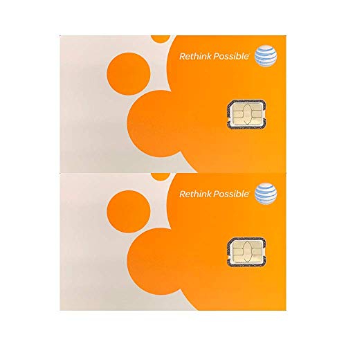 (2 Pack) AT&T ATT SIM Card Nano GSM 4G/3G/2G LTE Prepaid/Postpaid Starter Kit