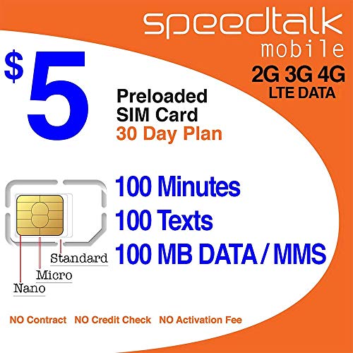 SpeedTalk Mobile $5 Prepaid Wireless Pay Go Plan