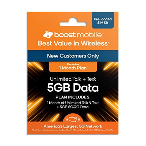 Boost Mobile SIM Card 5 GB Data Plan