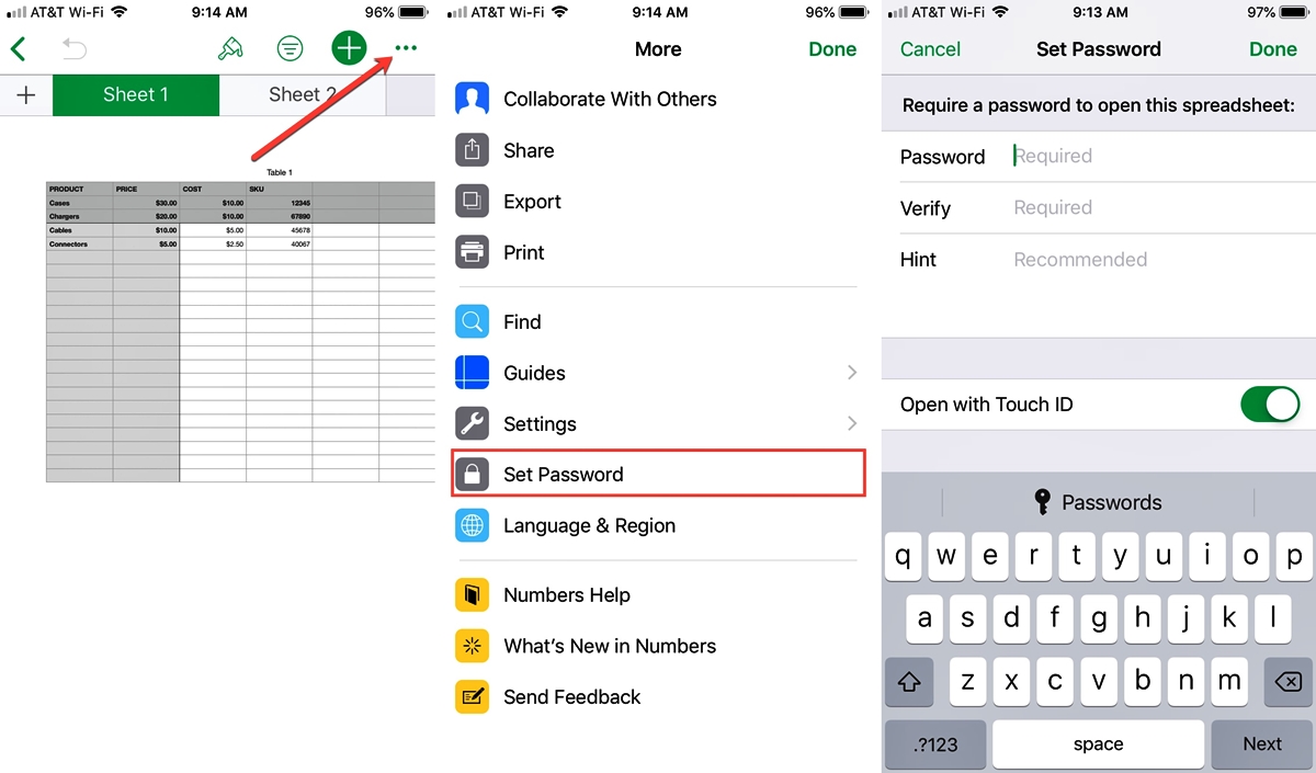 how-to-add-password-protection-to-an-individual-numbers-spreadsheet-for-iphone