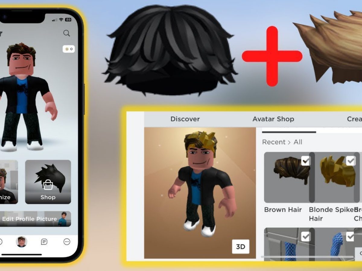 How to put on Multiple Hairs in Roblox Mobile 2023 #roblox #tutorial, Avatar Hair Tutorial