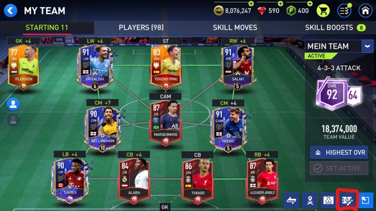 Highest Rated Squad in FIFA MOBILE 22! Squad Upgrade 