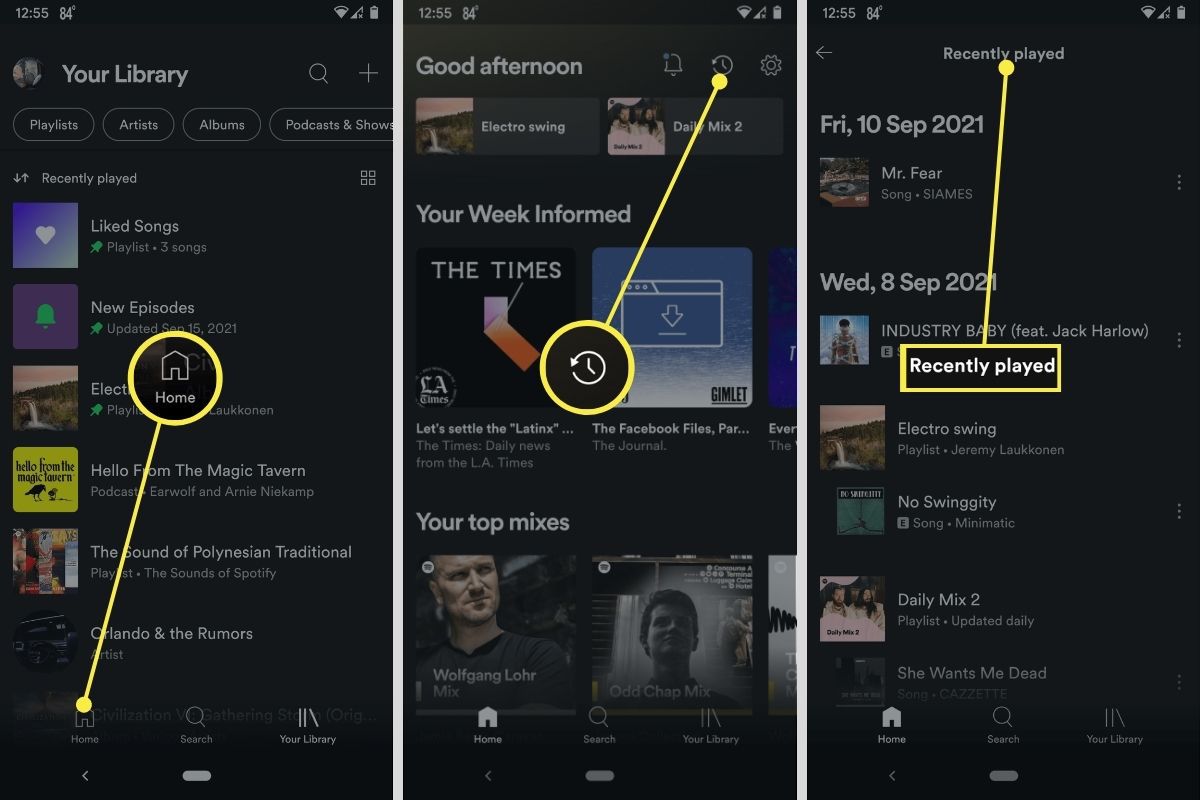 how-to-see-spotify-history-on-phone