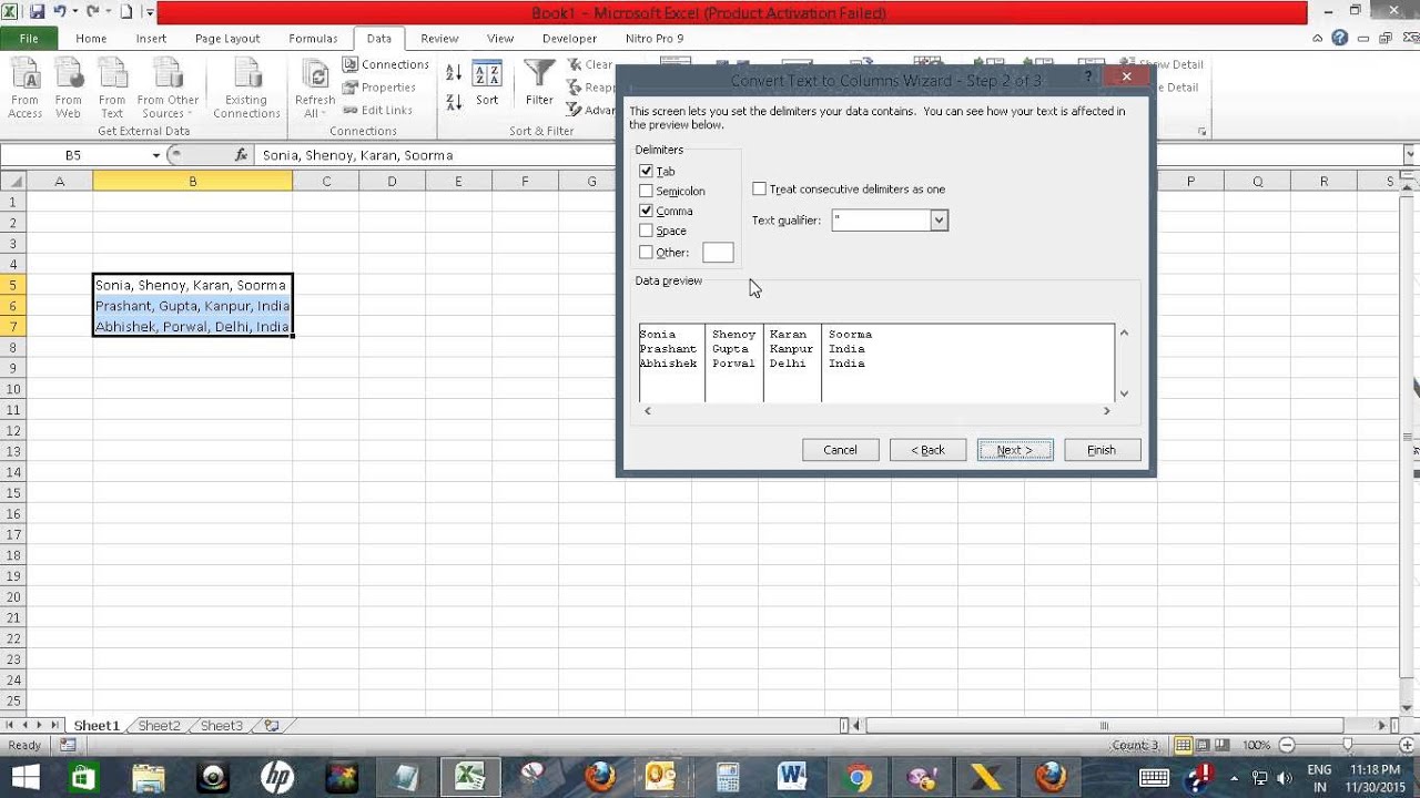 how-to-separate-data-with-commas-in-excel
