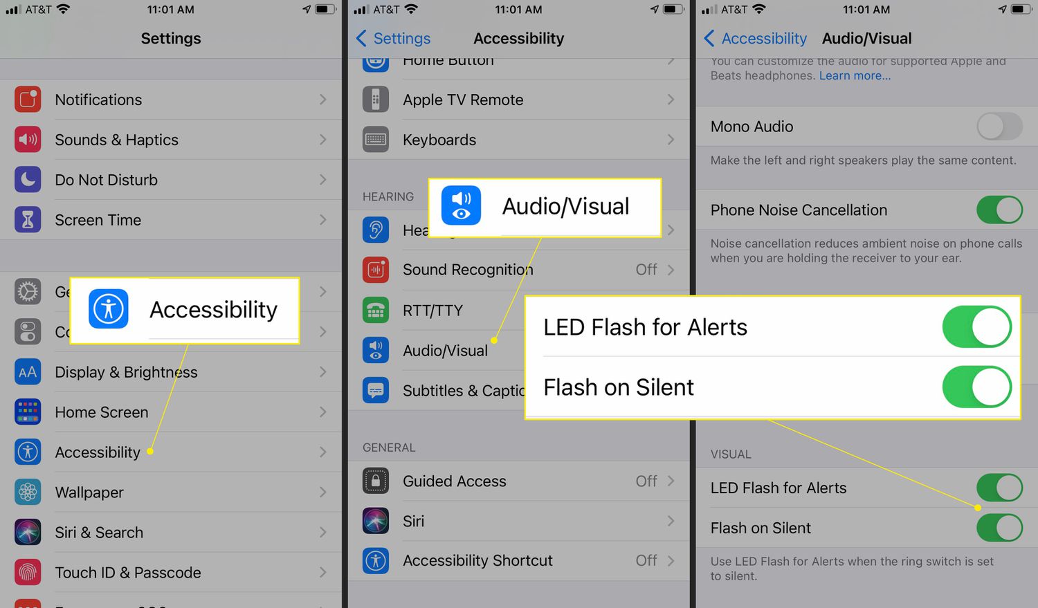 how to turn on light when phone rings