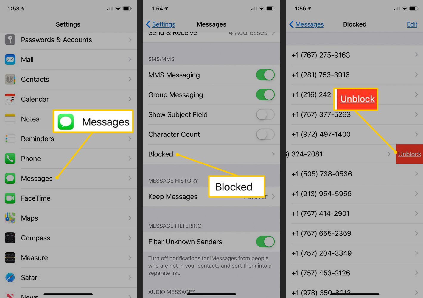 how-to-unblock-a-number-on-iphone-11