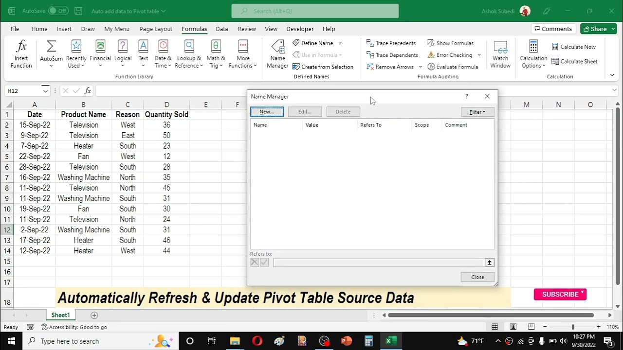 how-to-update-the-data-in-a-pivot-table