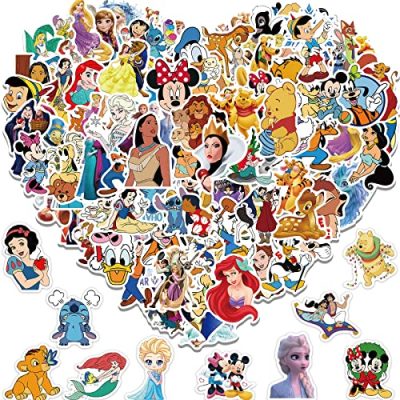 50pcs Mickey Mouse Stickers, Laptop Stickers Disney Theme,Vinyl Waterproof Stickers for Water Bottle Cup Laptop Guitar Car Motorcycle Bike