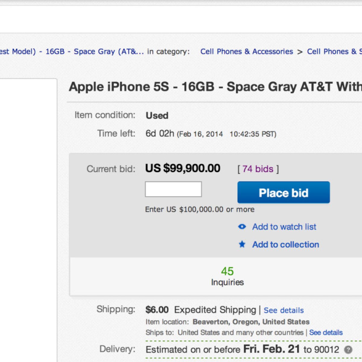 Apple iPhone 5S with Flappy Bird Installed Going for $100,000 on eBay