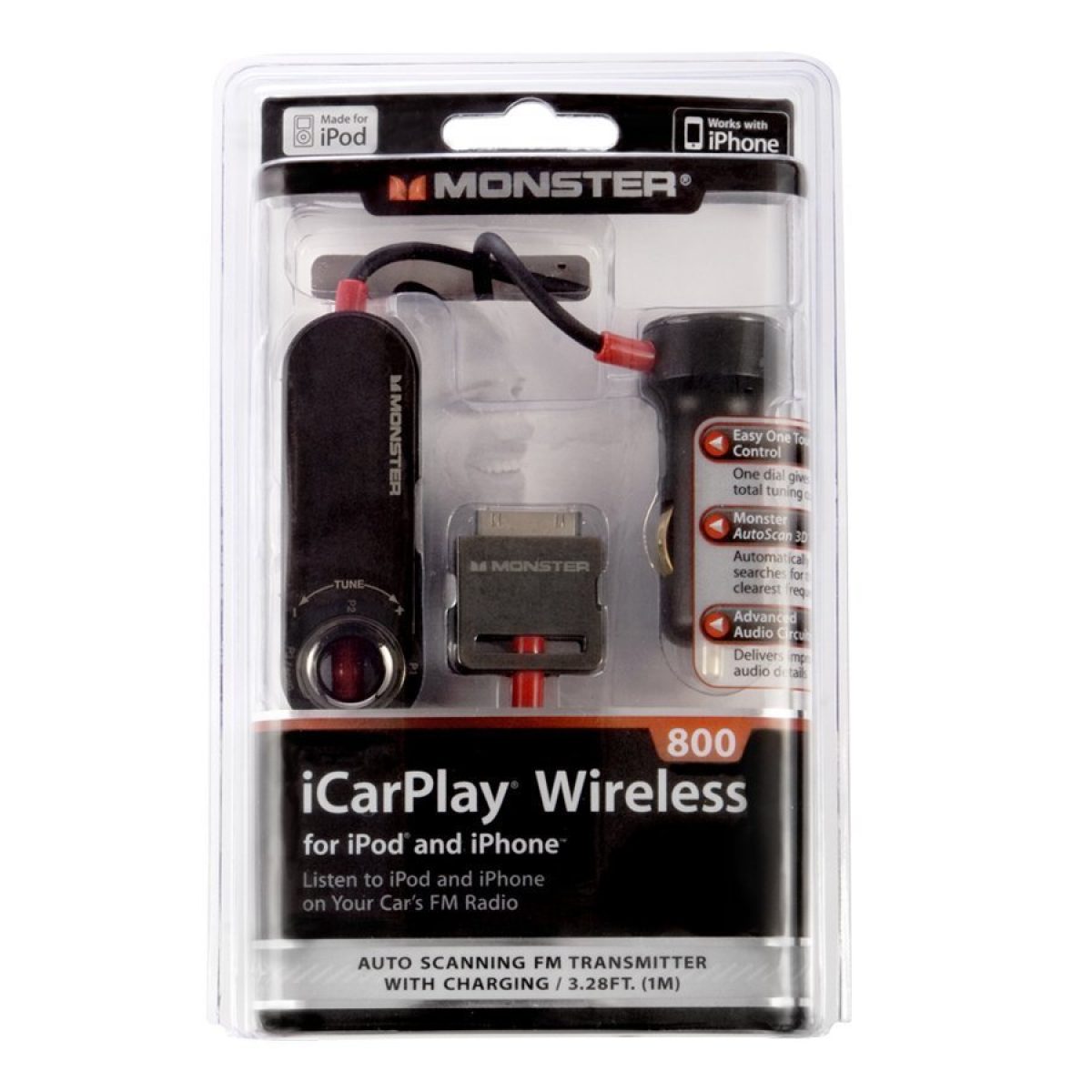 Monster iCar AUX Adapter FM Transmitter zu Auto-Radio für Apple