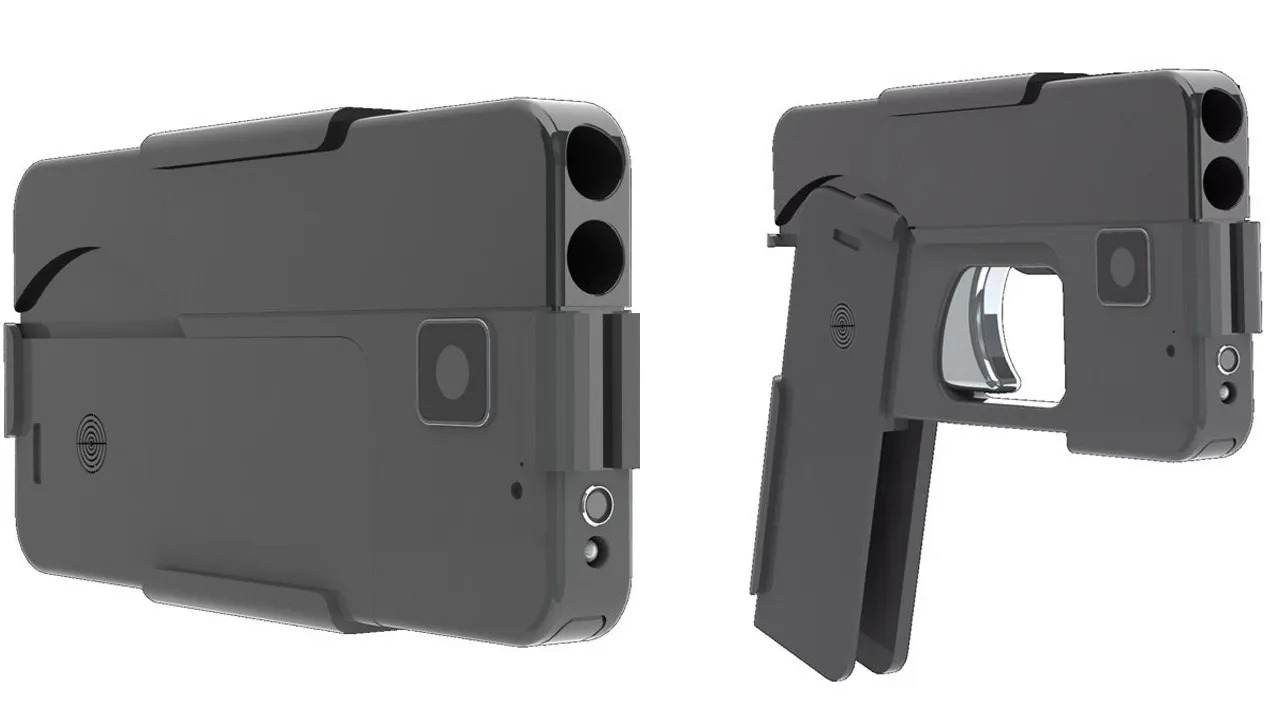 this-double-barreled-gun-folds-up-to-look-like-a-smartphone