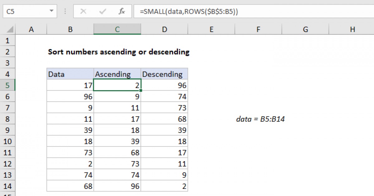 How To Arrange List In Ascending Order In Excel