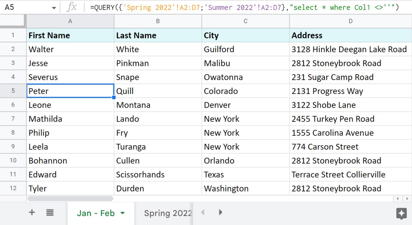 How To Combine Data From Multiple Sheets In Google Sheets