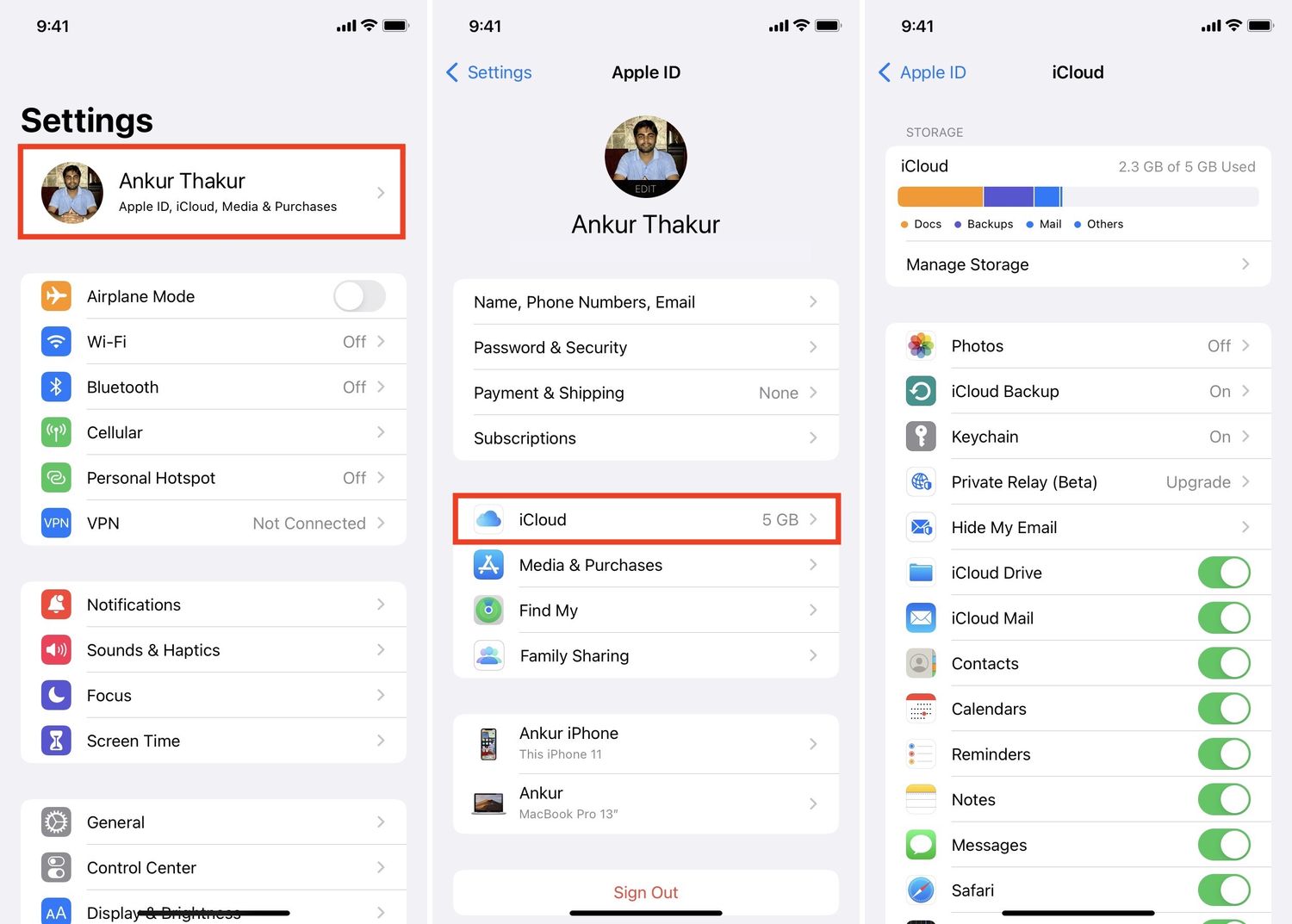 where-is-icloud-settings-on-iphone-10